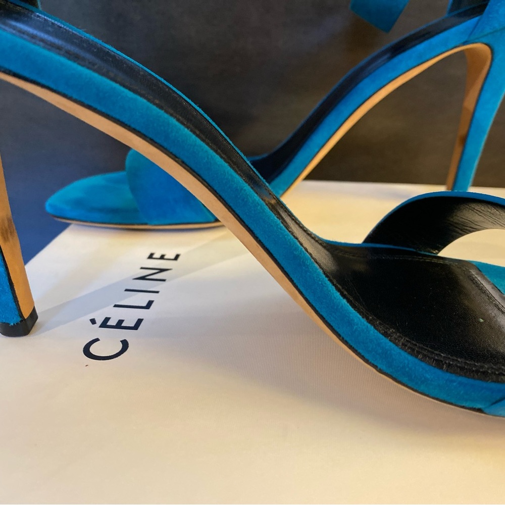 Celine Suede Turquoise Sandal 8.5